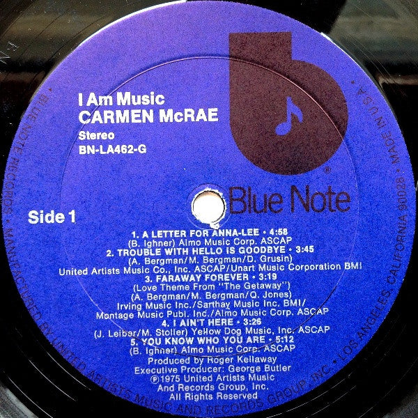 Carmen McRae – I Am Music - 1975US Pressing VinylPursuit.com