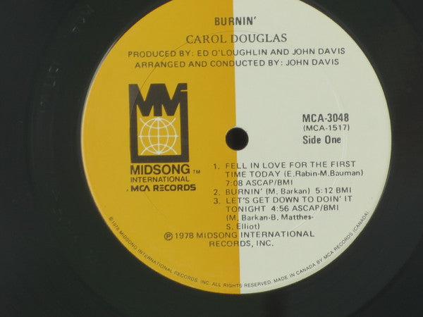 Carol Douglas – Burnin' - 1978 VinylPursuit.com