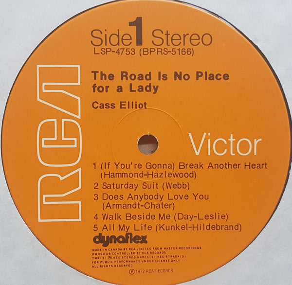 Cass Elliot – The Road Is No Place For A Lady - 1972 VinylPursuit.com