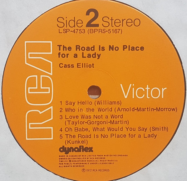 Cass Elliot – The Road Is No Place For A Lady - 1972 VinylPursuit.com