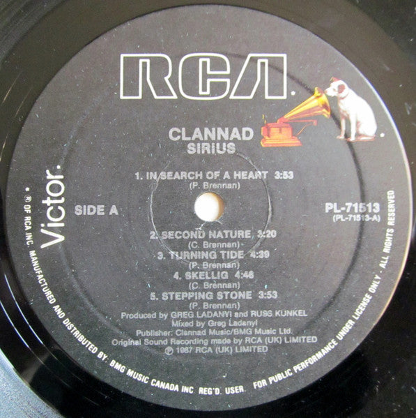Clannad – Sirius - 1987 VinylPursuit.com