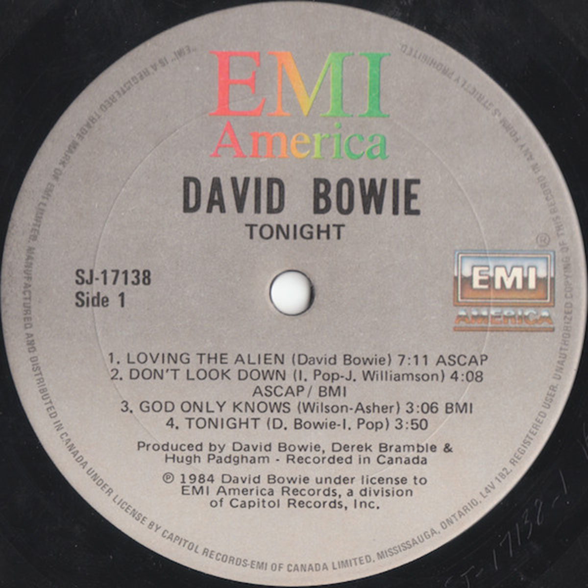 David Bowie – Tonight - 1984 VinylPursuit.com