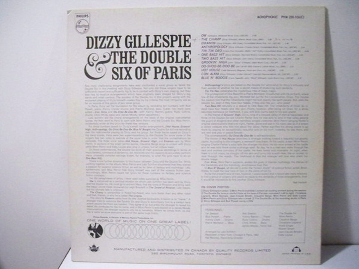 Dizzy Gillespie and The Double Six Of Paris - Rare Mono VinylPursuit.com