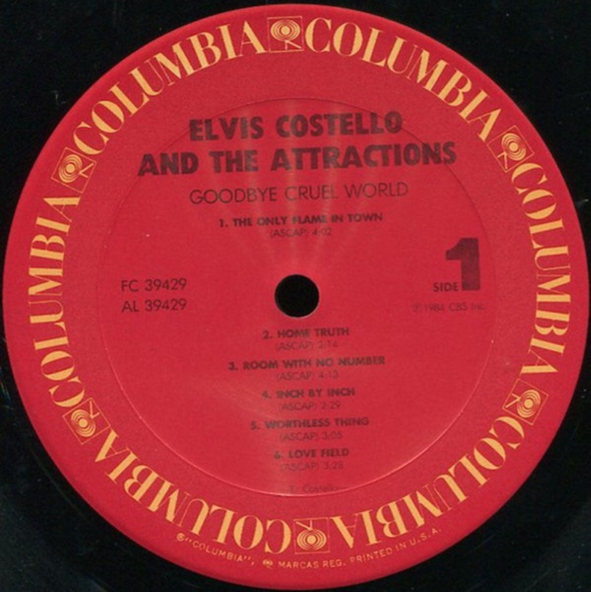 Elvis Costello And The Attractions – Goodbye Cruel World - US Pressing Vinyl Pursuit Inc