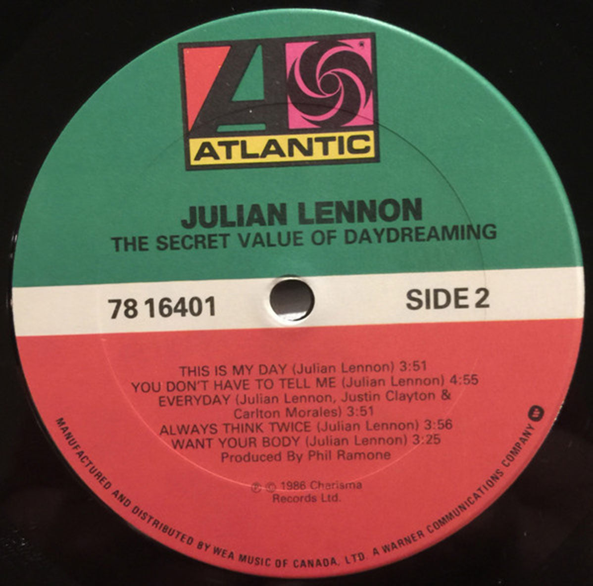 Julian Lennon – The Secret Value of Daydreaming - 1986 DMM Pressing VinylPursuit.com