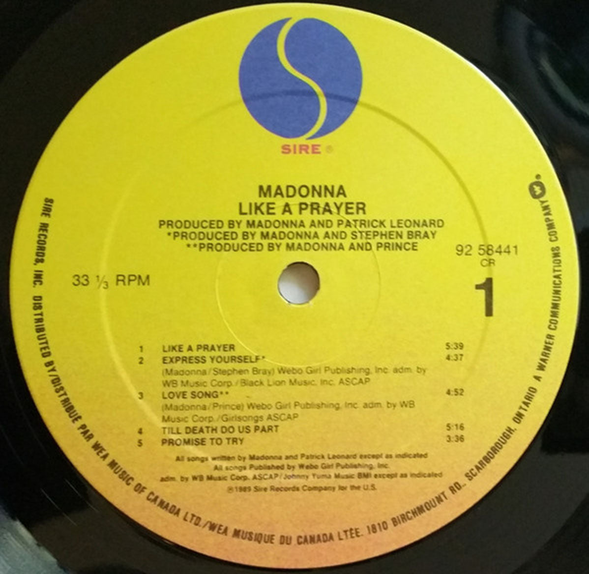 Madonna – Like A Prayer VinylPursuit.com