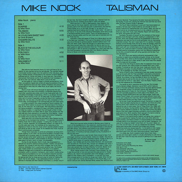 Mike Nock – Talisman - 1981 US Pressing VinylPursuit.com