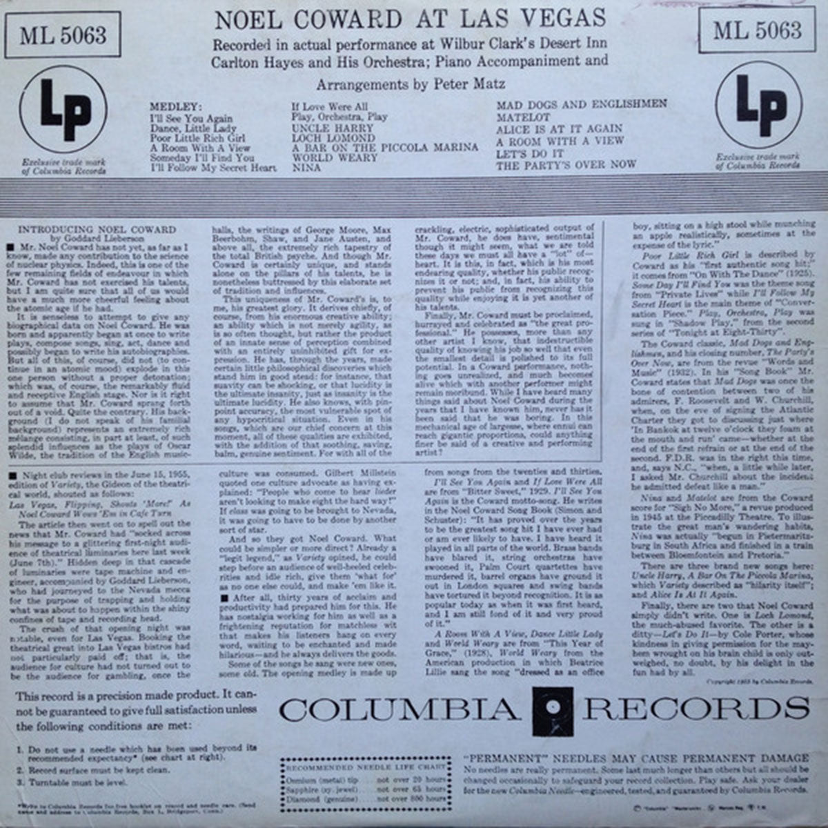 Noel Coward – Noel Coward At Las Vegas - 1955 VinylPursuit.com