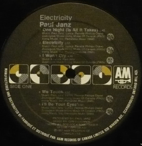 Paul Janz – Electricity - 1987