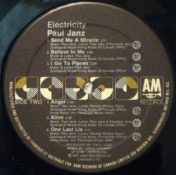 Paul Janz – Electricity - 1987