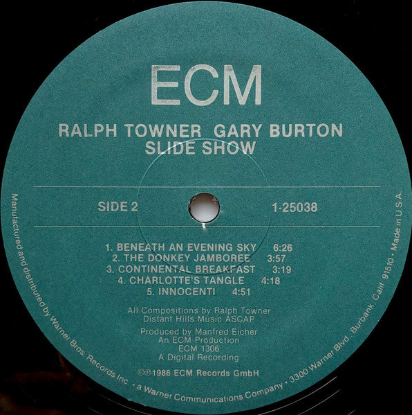 Ralph Towner, Gary Burton – Slide Show - 1986 US Pressing VinylPursuit.com