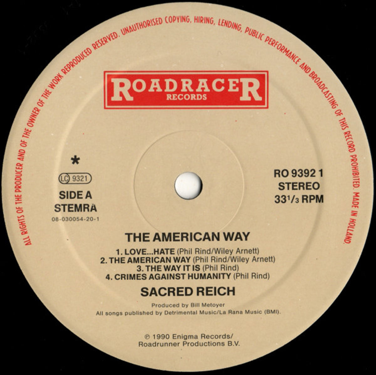 Sacred Reich – The American Way - European Pressing VinylPursuit.com