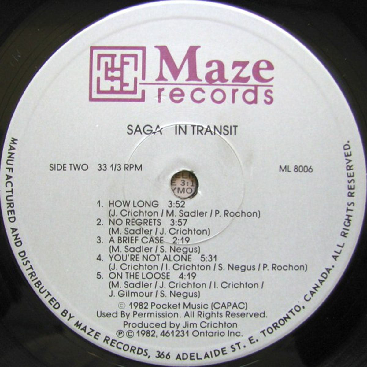 Saga – In Transit - 1982 Original VinylPursuit.com