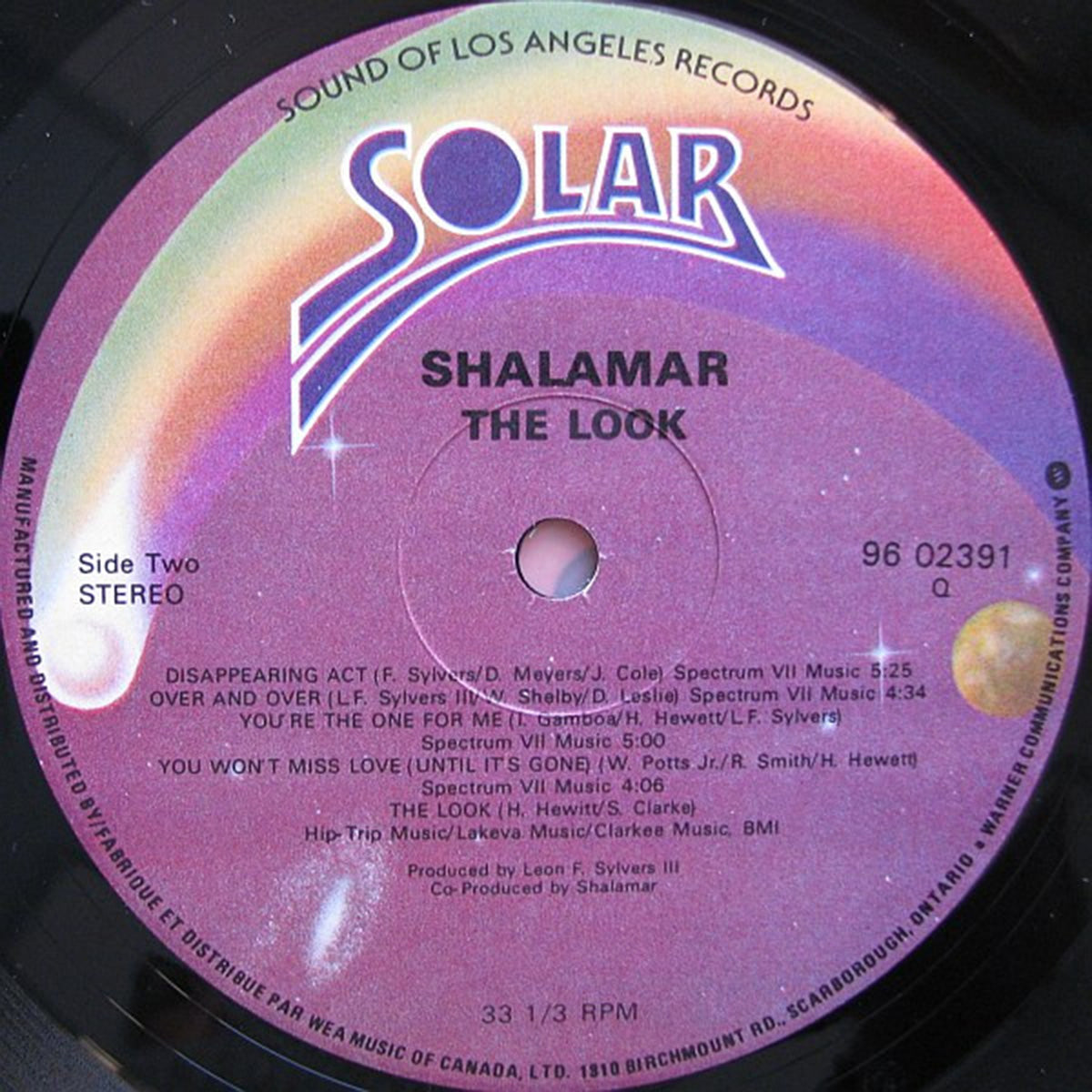 Shalamar – The Look - 1983 Vinyl Pursuit Inc