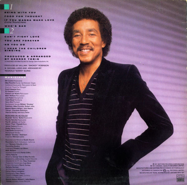 Smokey Robinson – Being With You - 1981 VinylPursuit.com