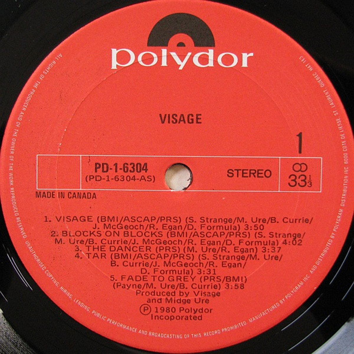 Visage – Visage - 1980 VinylPursuit.com