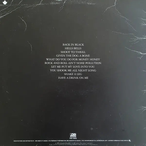 AC/DC – Back In Black - 1980 Pressing with Embossed Cover Vinyl Pursuit Inc