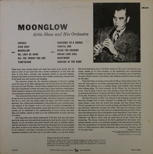 Artie Shaw And His Orchestra – Moonglow - 1956 Jazz Original