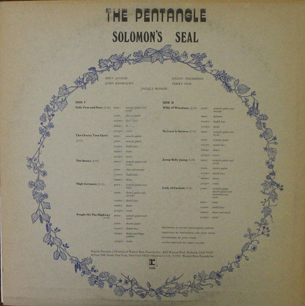 The Pentangle – Solomon's Seal - 1972 Original