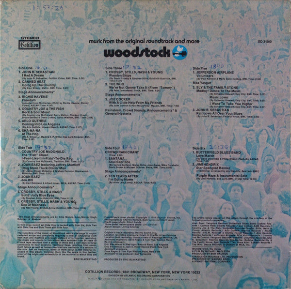 Woodstock - Music From The Original Soundtrack - 1970 Original 3-Album Set