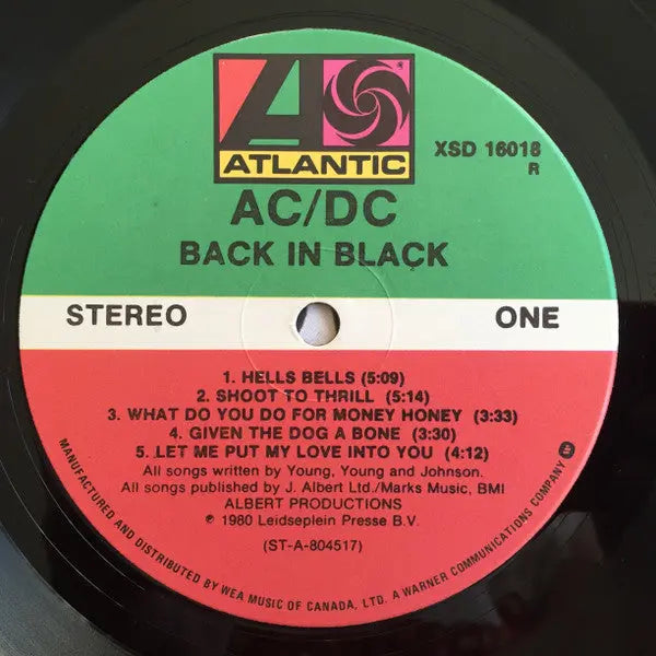 AC/DC – Back In Black - 1980 Pressing with Embossed Cover Vinyl Pursuit Inc