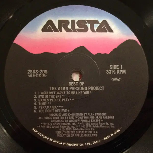 The Alan Parsons Project – The Best Of - 1983 Japanese Original VinylPursuit.com