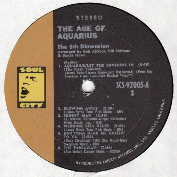 The 5th Dimension – The Age Of Aquarius - 1969 US Original VinylPursuit.com
