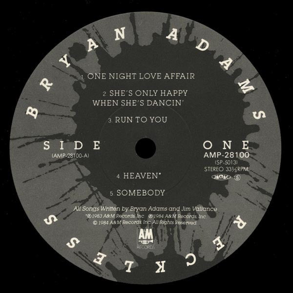 Bryan Adams – Reckless - 1984 Japanese Original!