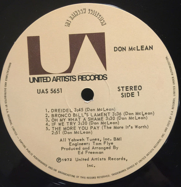 Don McLean – Don McLean - 1972 US Original