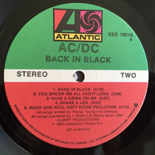 AC/DC – Back In Black - 1980 Pressing with Embossed Cover Vinyl Pursuit Inc
