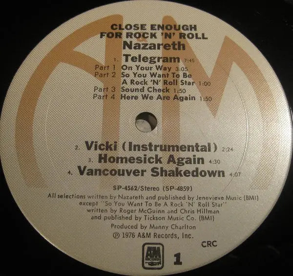 Nazareth – Close Enough For Rock 'N' Roll - 1976 US Original VinylPursuit.com