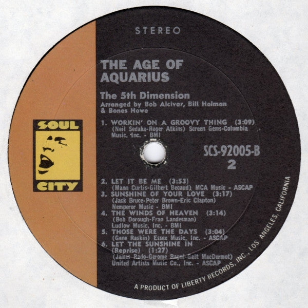 The 5th Dimension – The Age Of Aquarius - 1969 US Original VinylPursuit.com