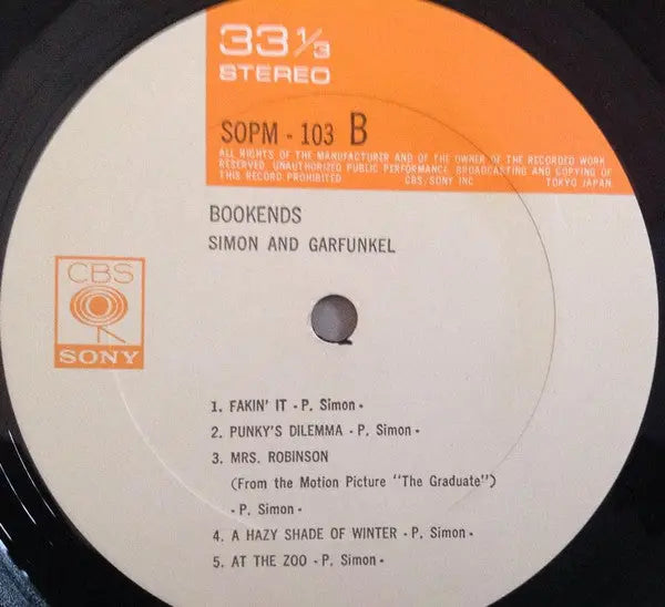 Simon & Garfunkel – Bookends - 1973 Japanese Pressing VinylPursuit.com