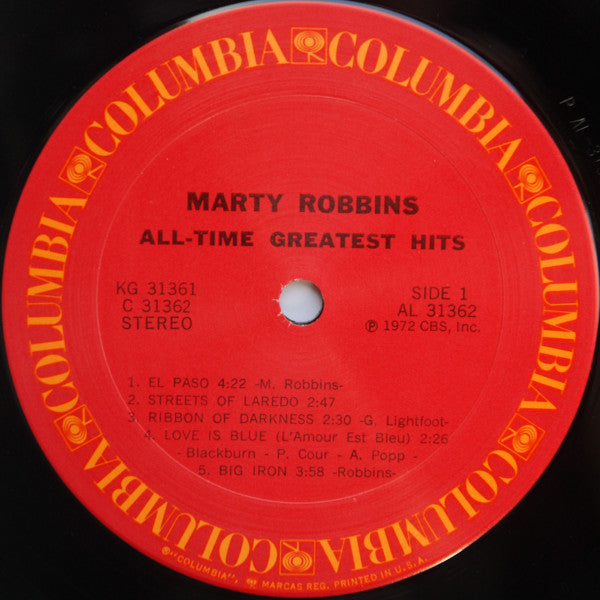 Marty Robbins – Marty Robbins' All-Time Greatest Hits - 1972 US Orginnal