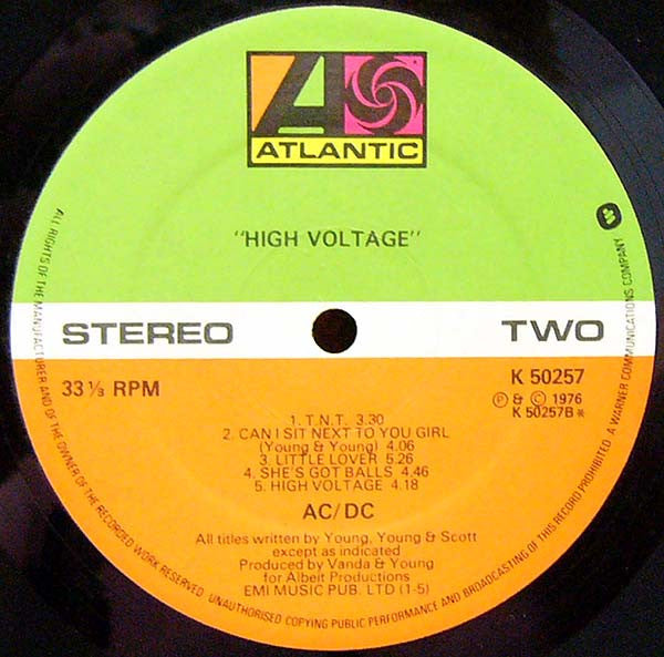 AC/DC – High Voltage - UK Misprint!