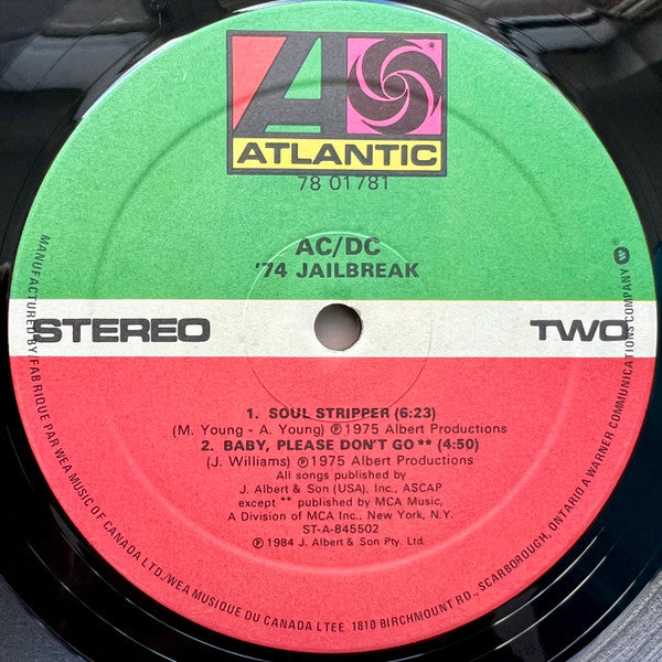 AC/DC – 74 Jailbreak - 1984 Original!