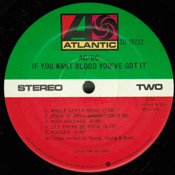 AC/DC – If You Want Blood You've Got It - 1978 US 1st Pressing