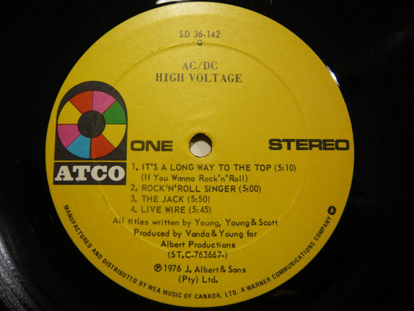 AC/DC ‎– High Voltage - 1976 Original! VinylPursuit.com