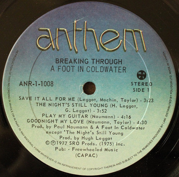 A Foot In Coldwater – Breaking Through - 1977 Original VinylPursuit.com
