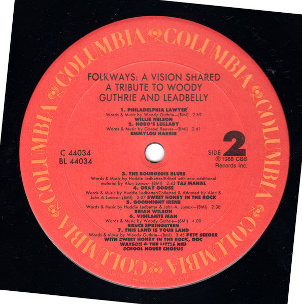 A Vision Shared - A Tribute To Woody Guthrie And Leadbelly - US Pressing - 1988