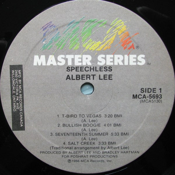 Albert Lee – Speechless - 1986 Original, Bargain! Vinyl Pursuit Inc
