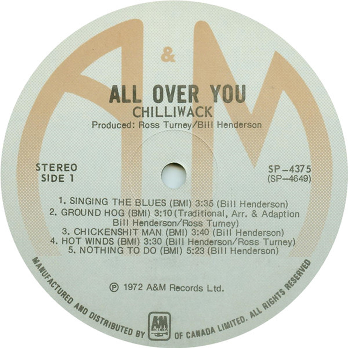 Chilliwack – All Over You - 1974