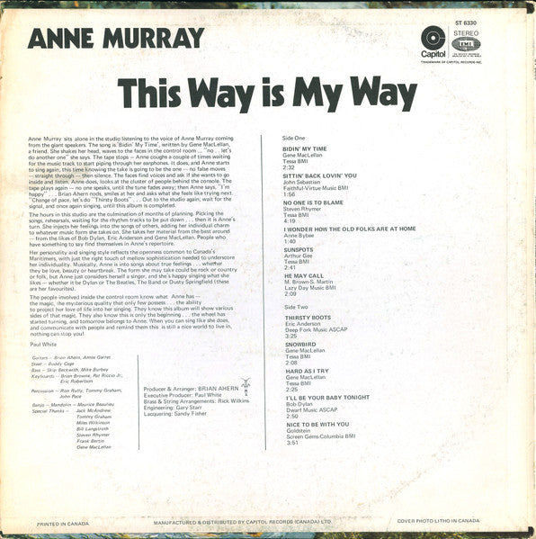 Anne Murray – This Way Is My Way - 1969 Original, Bargain! VinylPursuit.com