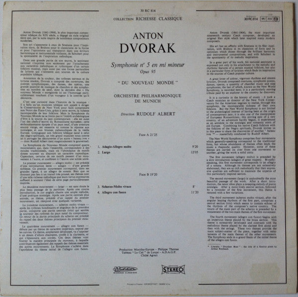 Anton Dvorak - The London Festival Symphony Orchestra – Symphonie N°5 En Mi Mineur Opus 95 