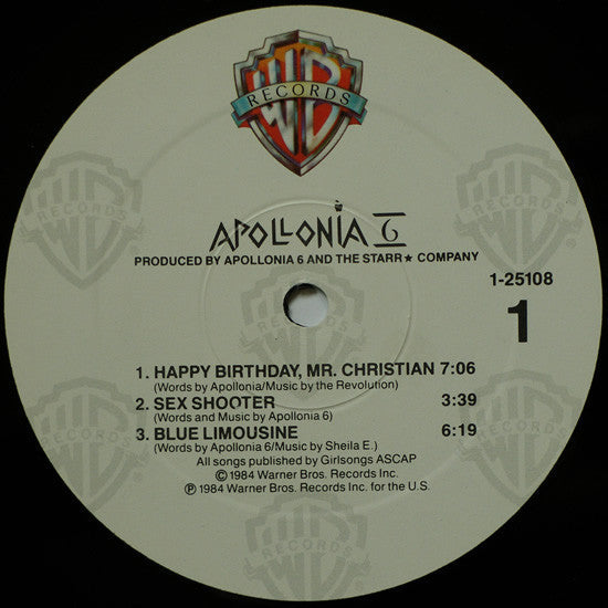 Apollonia 6 – Apollonia 6 - 1984 Original  with Insert VinylPursuit.com