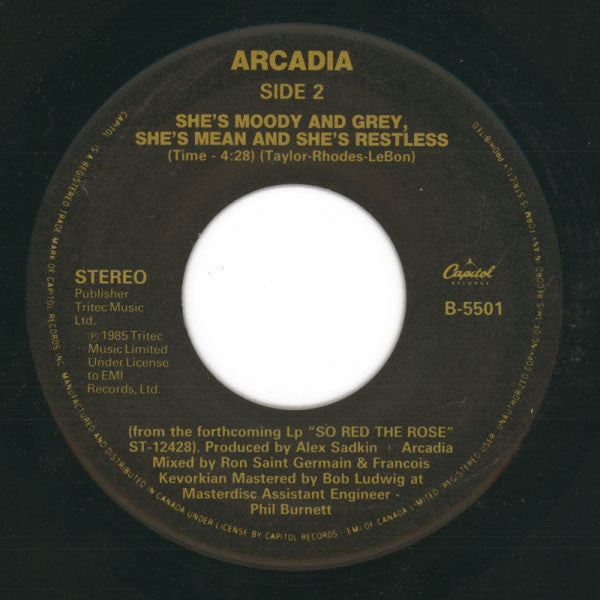 Arcadia – Election Day-  7" Single - 1985