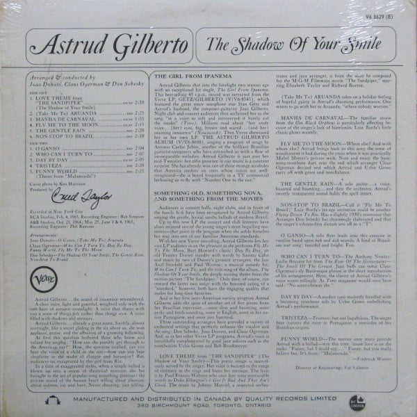 Astrud Gilberto – The Shadow Of Your Smile - 1965