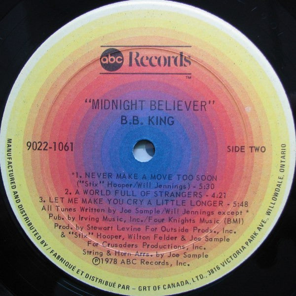 BB King – Midnight Believer - 1978 Orignal!
