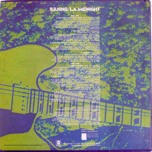BB King – LA Midnight  - 1972 US Original