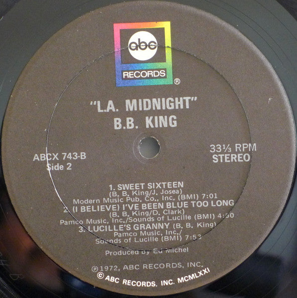 BB King – LA Midnight  - 1972 US Original